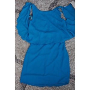 Light royal blue layered dress